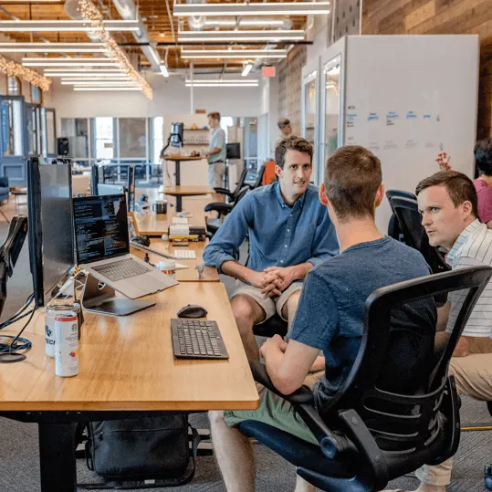 Business owner reviewing website analytics and SEO results