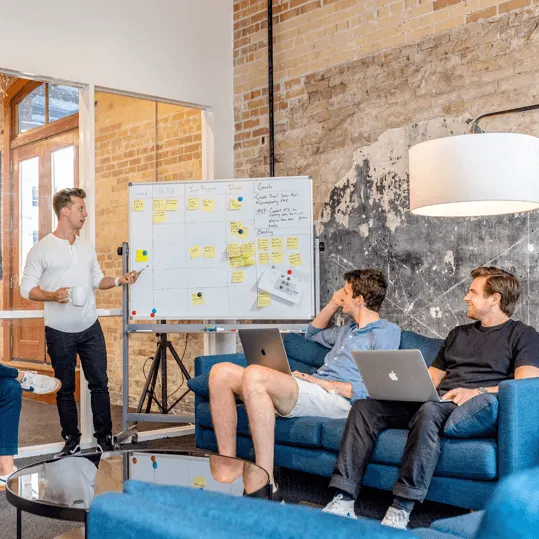 Small business team planning website and marketing strategy
